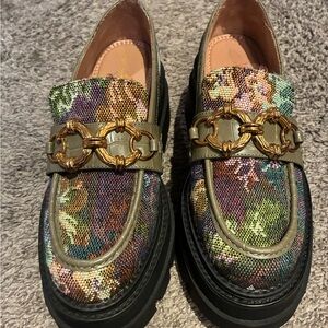 Circus by Sam Edelman pattern platform loafers